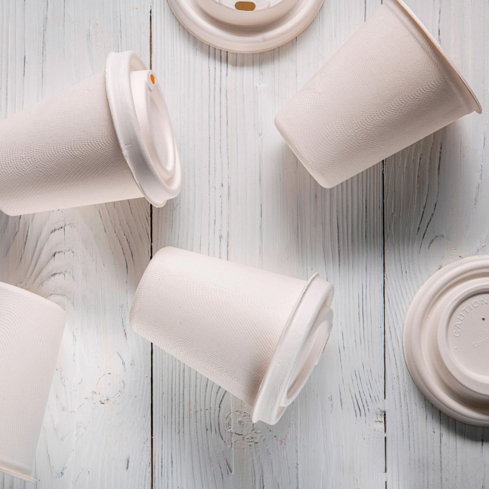 Стакан из сахарного тростника белый 250 мл 50 шт/уп