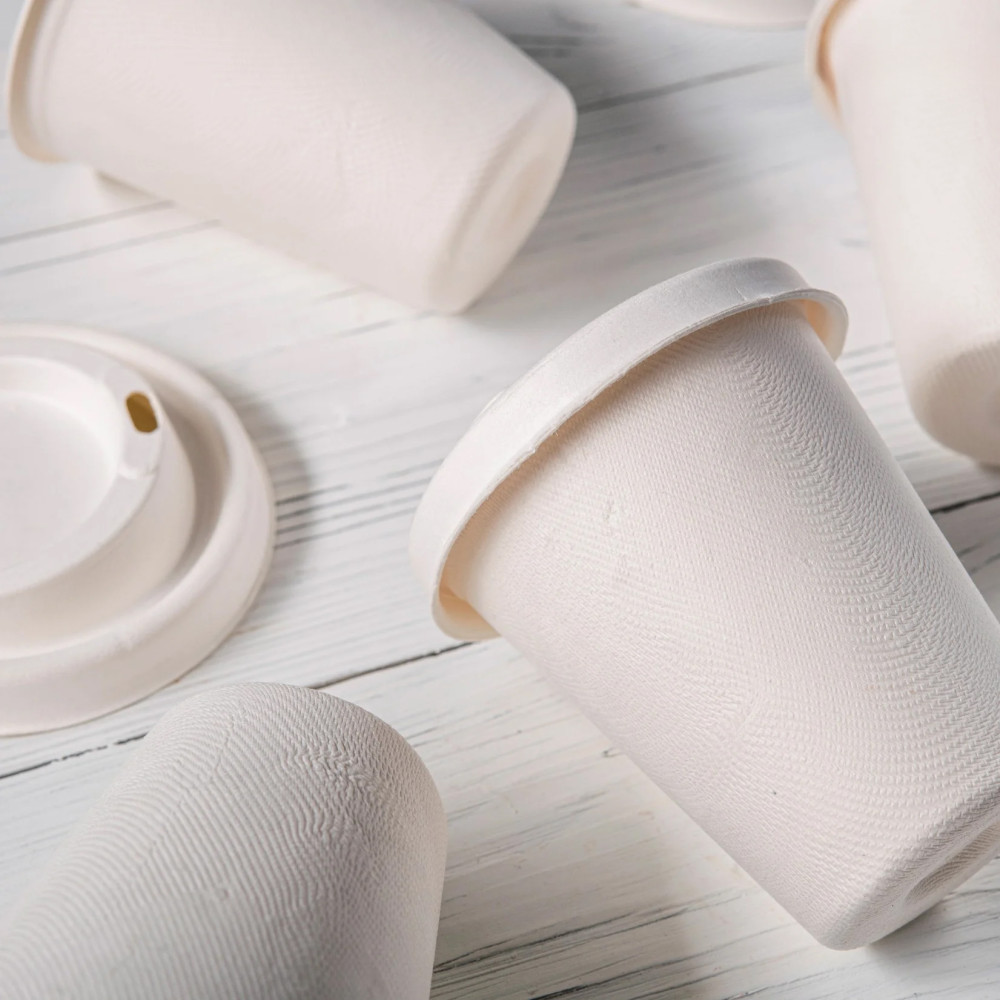 Стакан из сахарного тростника белый 250 мл 50 шт/уп