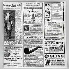 Бумага упаковочная листовая черно-белая с рисунком Газетка 32х32 см 30 г/м2 500 листов/уп