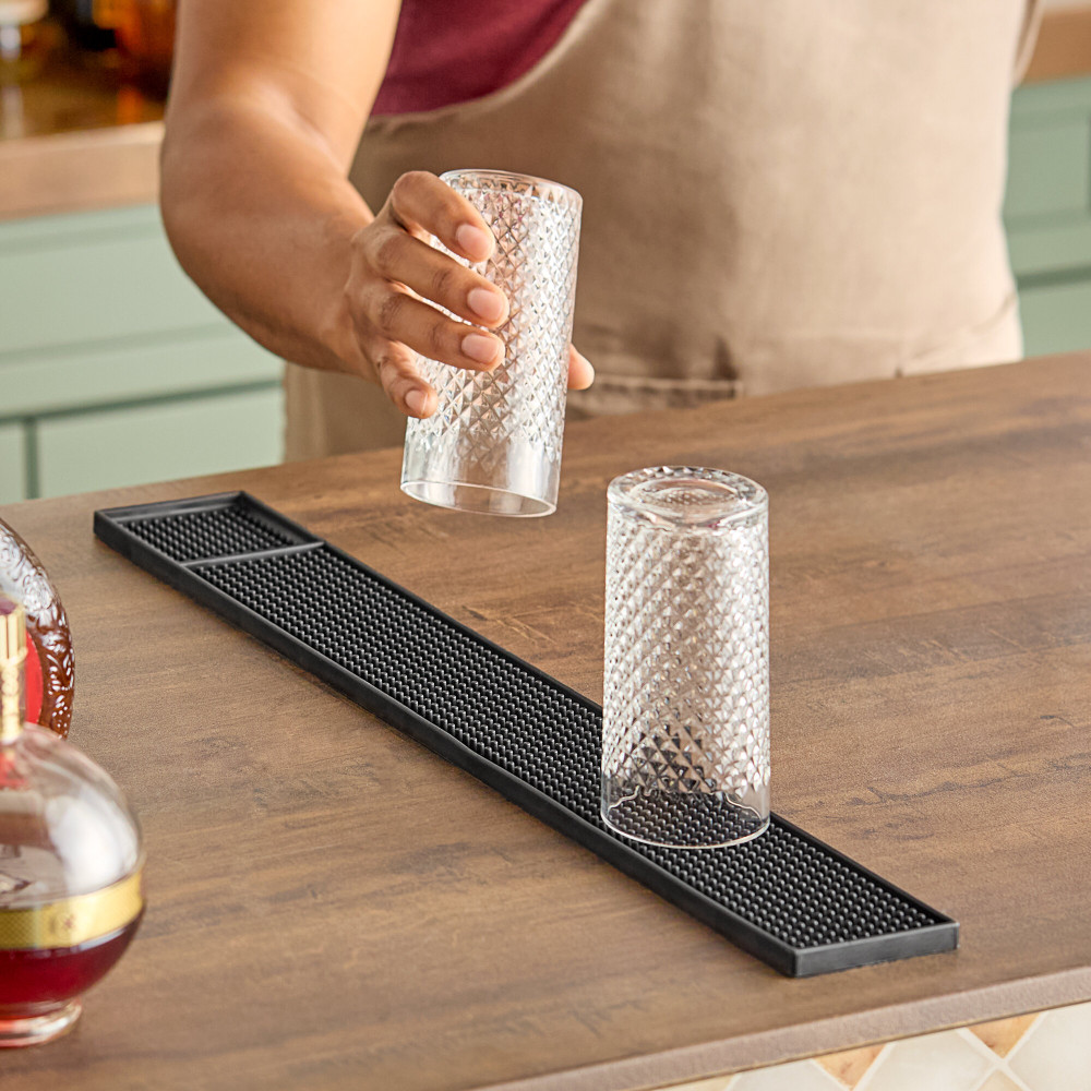 Коврик барный резиновый черный 59х8х1 см