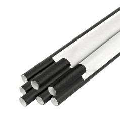 Трубочка для коктейлей бумажная прямая черная в индивидуальной упаковке 200х6 мм 100 шт/уп (50 уп/ящ)