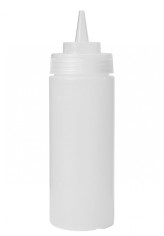 Бутылка для соуса пластиковая прозрачная с мерной шкалой 240 мл