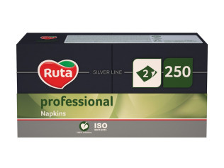 Салфетка столовая Ruta Professional 1/4 сложения двухслойная черная 33х33 см 250 листов/уп