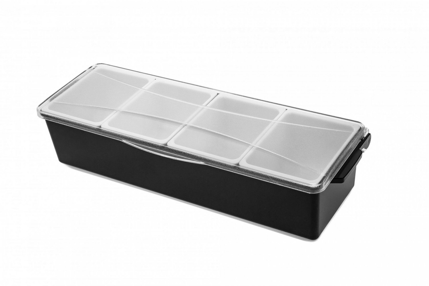 Ящик барный пластиковый 4 секции черный 41,2х14,4х9,2 см