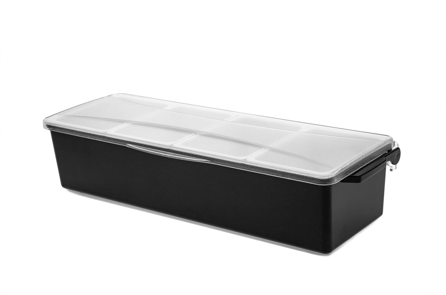 Ящик барный пластиковый 4 секции черный 41,2х14,4х9,2 см