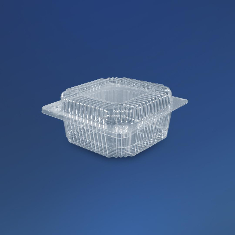 Контейнер пластиковый ПС-6 прозрачный с крышкой 400 мл 118х118х50 мм 700 шт/ящ