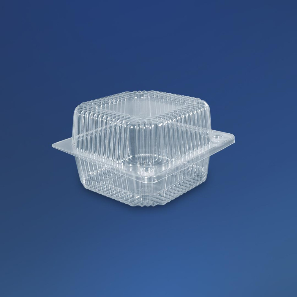 Контейнер пластиковый ПС-7 прозрачный с крышкой 560 мл 118х118х68 мм 700 шт/ящ