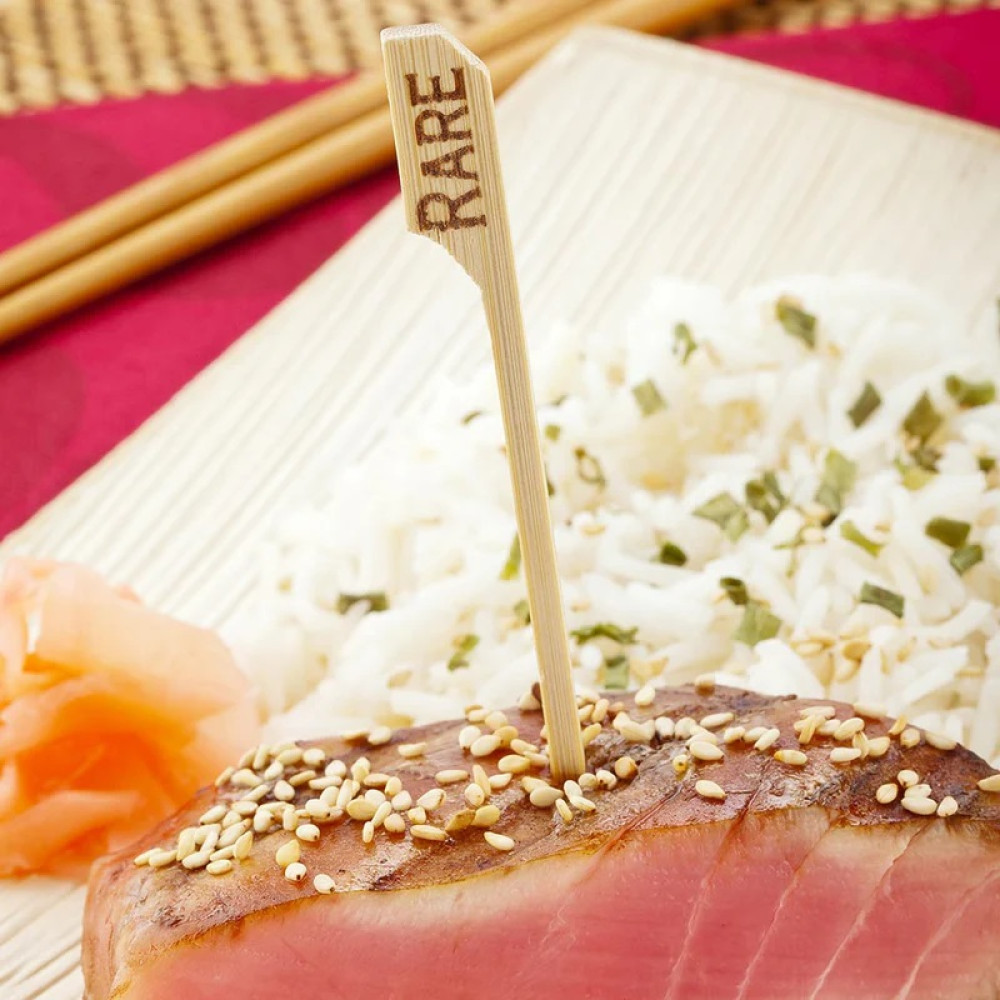 Шпажка бамбуковая Гольф со степенью прожарки Rare 90 мм 100 шт/уп (100 уп/ящ)