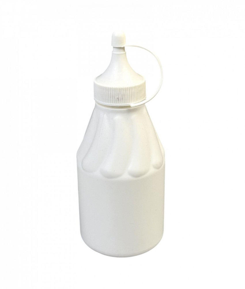 Бутылка для соуса пластиковая белая с колпачком 250 мл