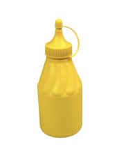 Бутылка для соуса пластиковая желтая с колпачком 250 мл
