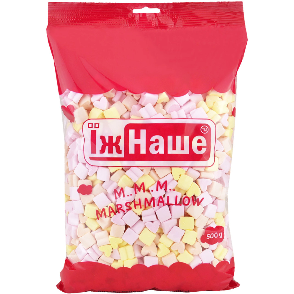 Маршмеллоу Їж Наше Multicolored Апельсин-Клубника-Персик 500 г (5 уп/ящ)