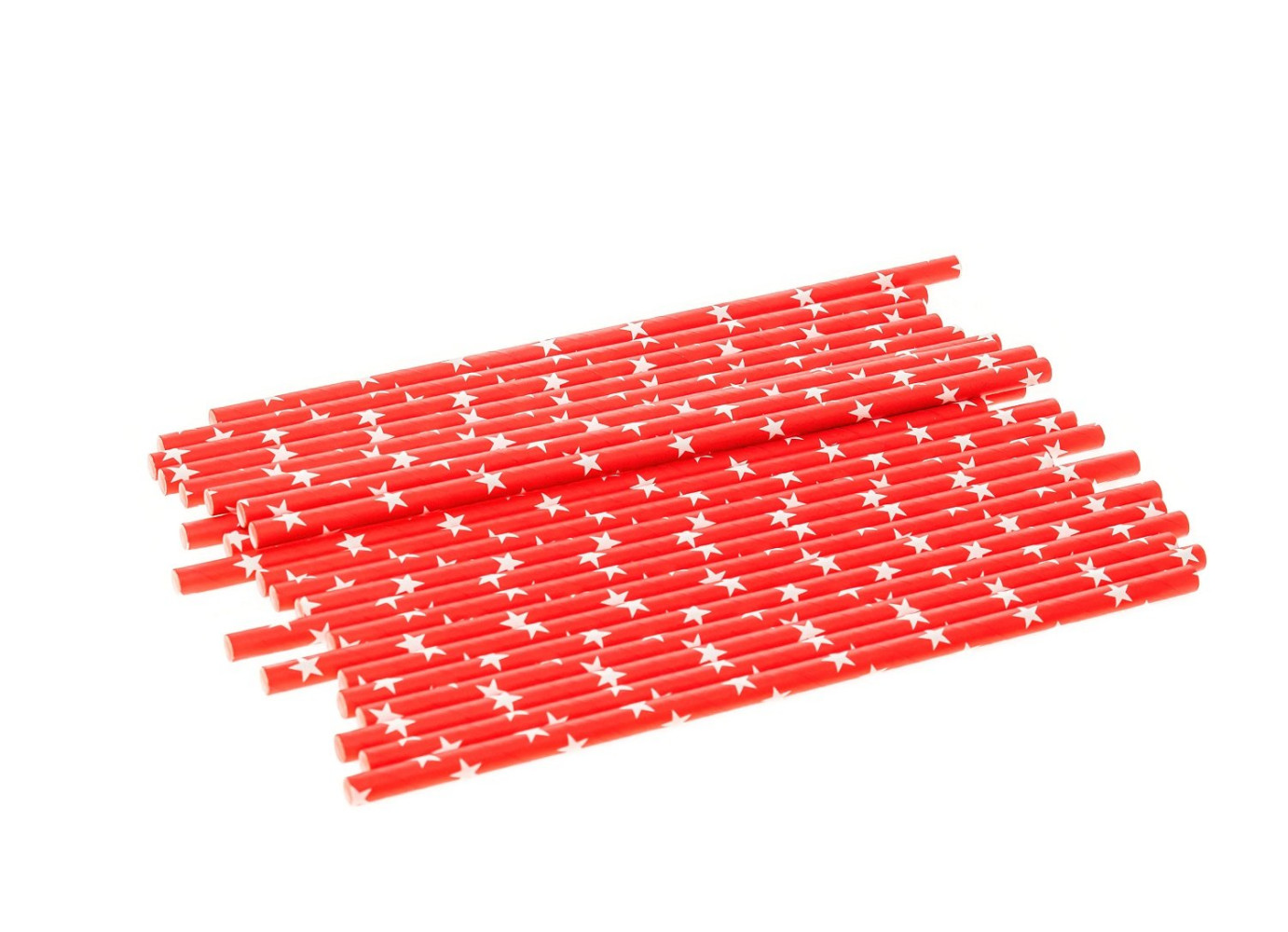 Трубочка бумажная прямая Звезда красная 200х6 мм 25 шт/уп (100 уп/ящ)