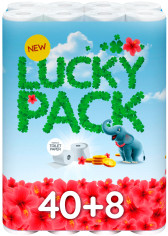 Туалетная бумага Ruta Lucky pack двухслойная белая 15,95 м 145 отрывов 1 рул (48 рул/уп)