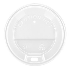 Крышка PS для бумажного стакана белая 75 мм 50 шт/уп (70 уп/ящ)