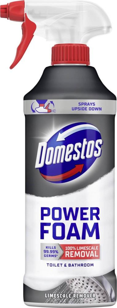 Пена для чистки унитаза и ванной комнаты Domestos Пауэр для удаления налета спрей 435 мл (12 шт/ящ)