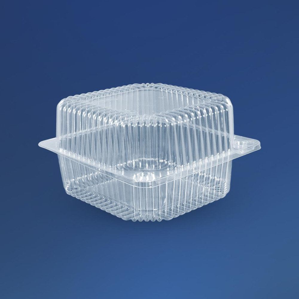 Контейнер пластиковый ПС-100 прозрачный с крышкой 910 мл 135х130х77 мм 50 шт/уп (500 шт/ящ)