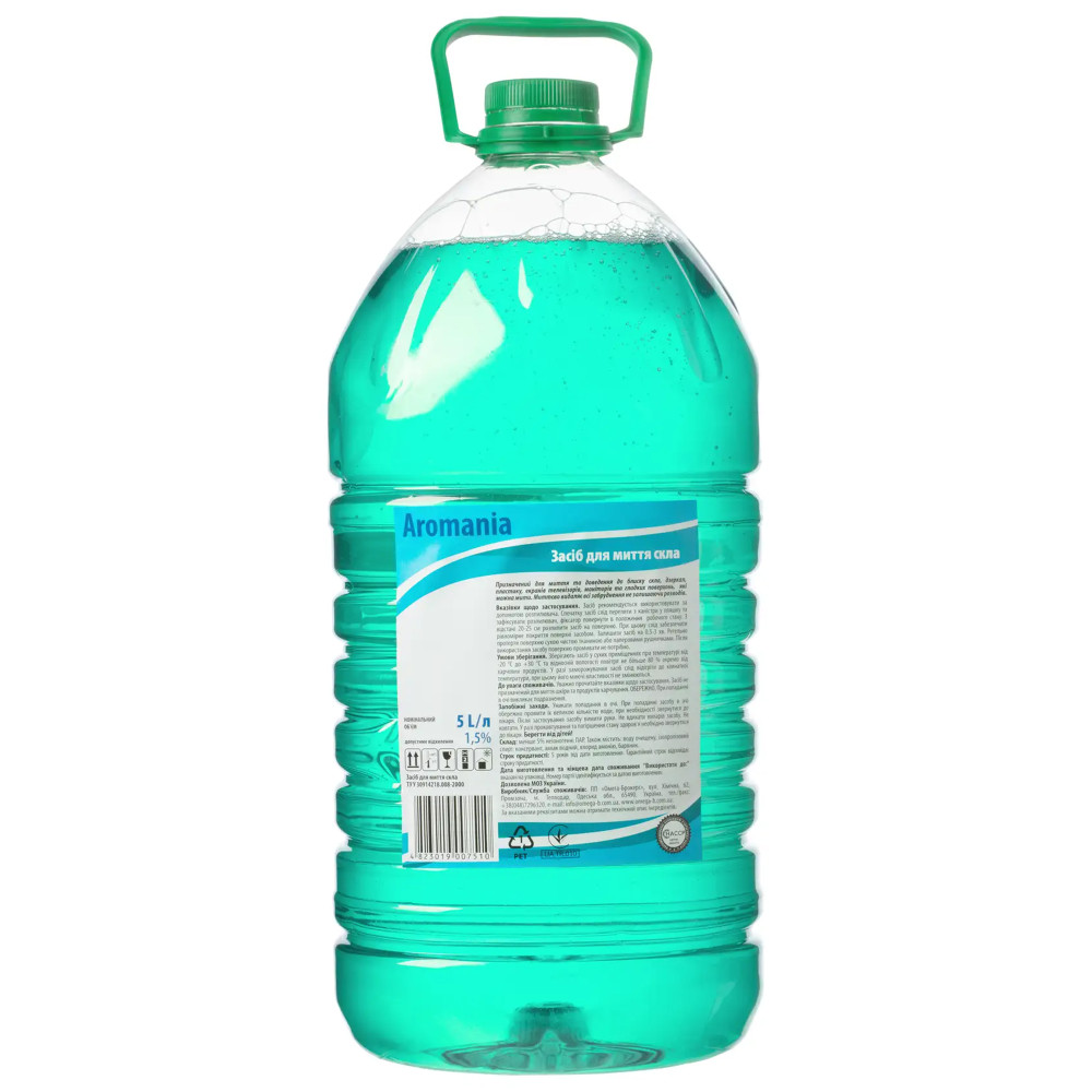 Средство для мытья окон и стекол Aromania 5 л (3 шт/ящ)