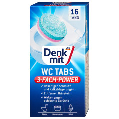 Таблетки для чистки унитаза Denkmit c трехфазным действием 400 г 16 шт/уп (12 уп/ящ)