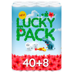 Туалетная бумага Ruta Lucky pack двухслойная белая 15,95 м 145 отрывов 1 рул (48 рул/уп)
