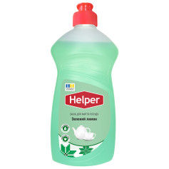 Средство для мытья посуды Helper Зеленый лимон 495 мл (28 шт/ящ)