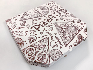Коробка для пиццы 30 см белая с печатью Pizza 300х300х40 мм 1 шт